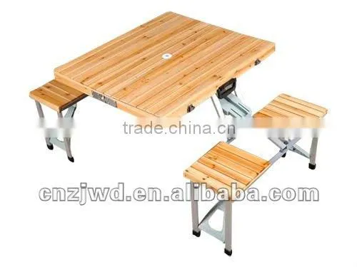 Really factory outdoor Aluminum portable wooden picnic table