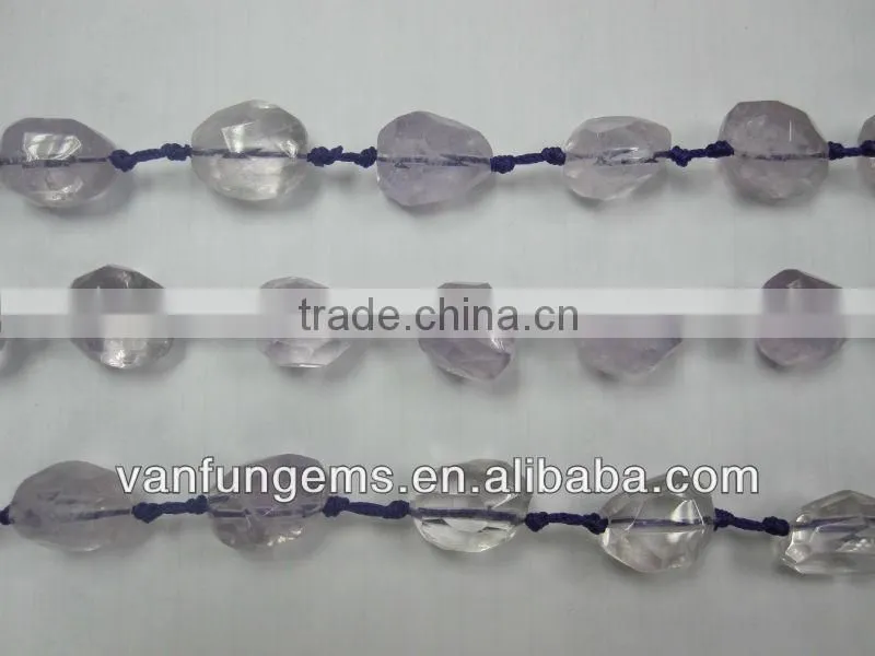 Wholesale natural gemstone light amethyst faceted nugget