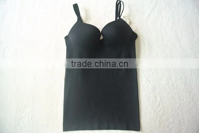 Black Seamless Padded Sport Wear Yoga Workout Gym Tank Top Women