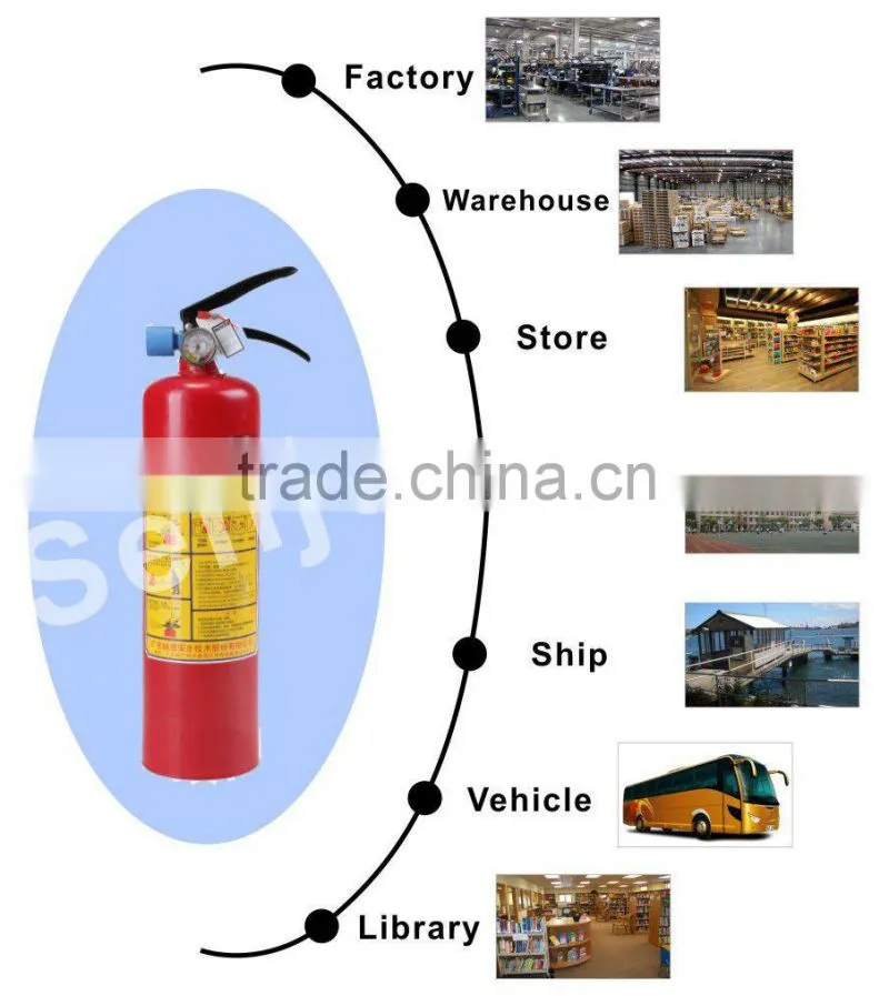 Dry chemical fire extinguisher with internal gas cartridge VD01C-06
