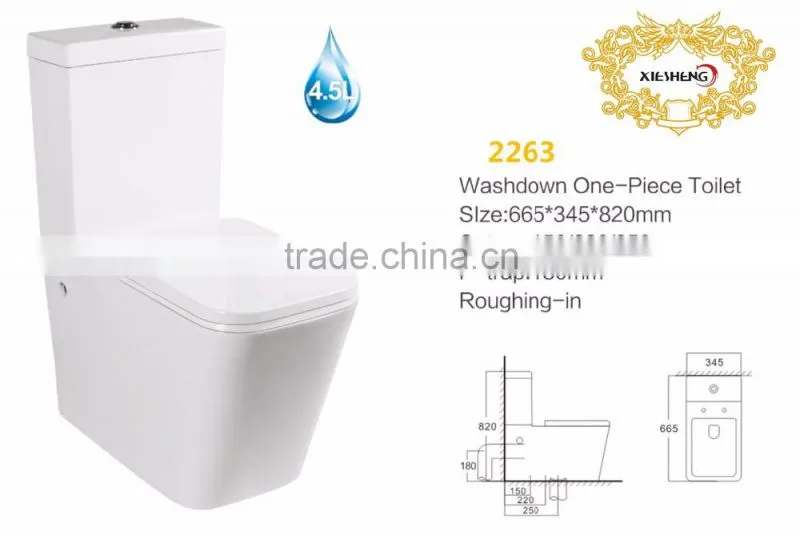 new design popular square toilet washdown one piece square toilet Toilet bowl