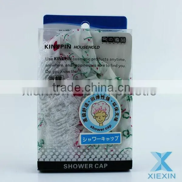 The high quality custom transparent plastic packaging box for shower cap