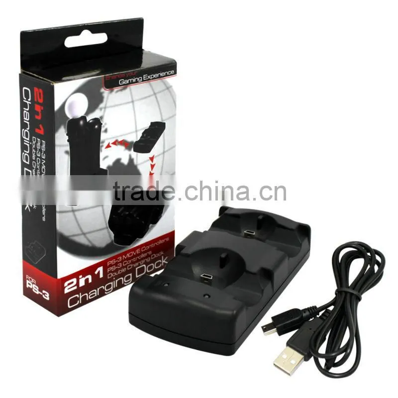 2 in1 dual for ps3 move charger dock game accsessory with competitiv price