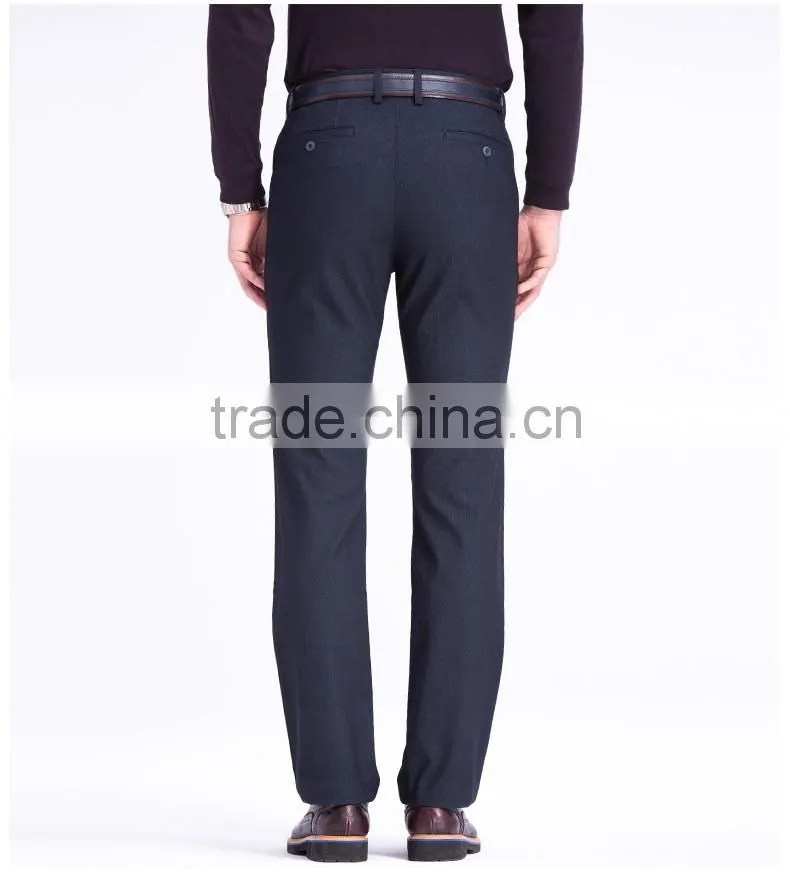 Navy color cotton polyester spandex casual pants stretch twill mens pants with jet pockets