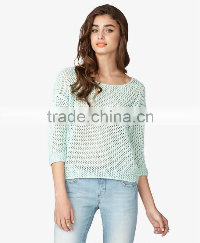 Factory Price Fashionable Open Knit Sweaters For Women