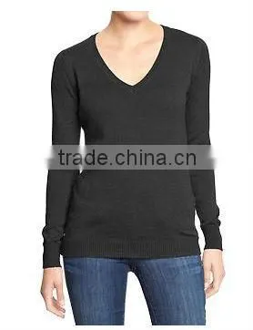 Factory Price Wholesale Women's V Neck Sweater New Design Blank Sweaters