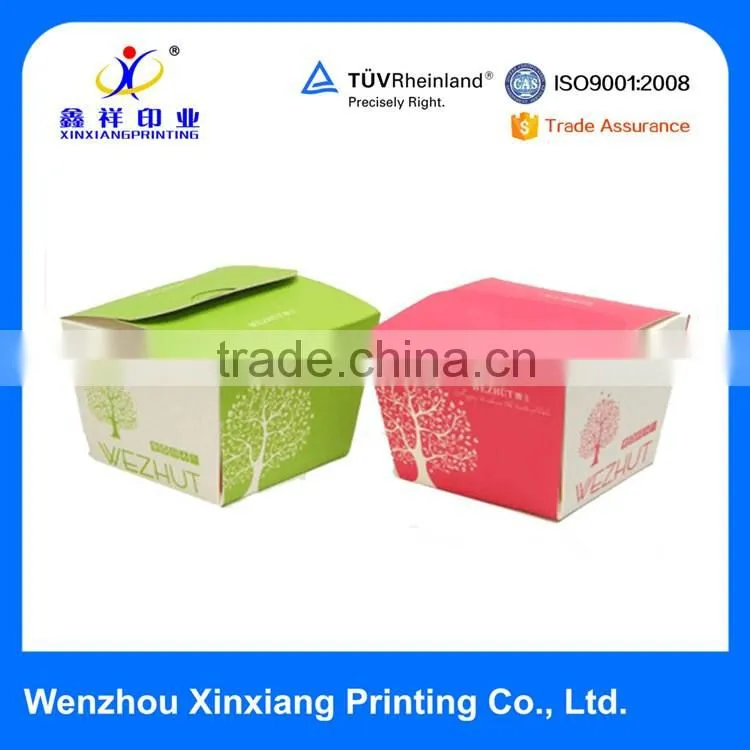 Disposable cmyk printing paper take away noodle box with handle