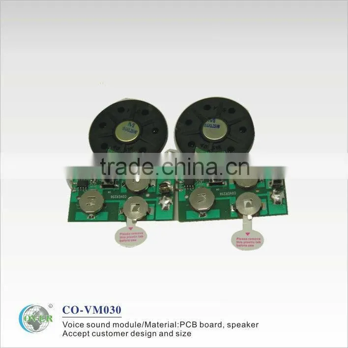 Hotsale Slide switch sound Module Voice chip for greeting card and bootlet
