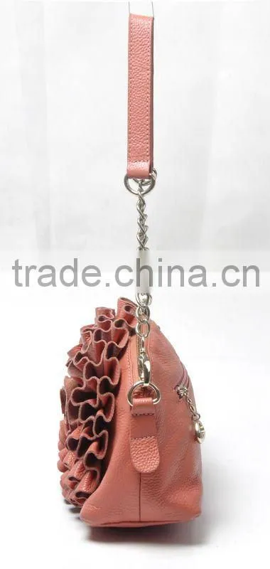 Flower ruffled crossbody fashion design handbags 2012