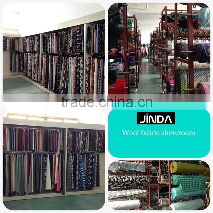 Wool acrylic blend jacquard knitting fabric for women overcoat