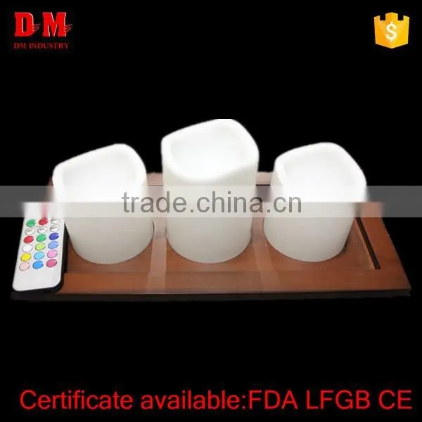 flameless pillar 3PC LED candles with remote control