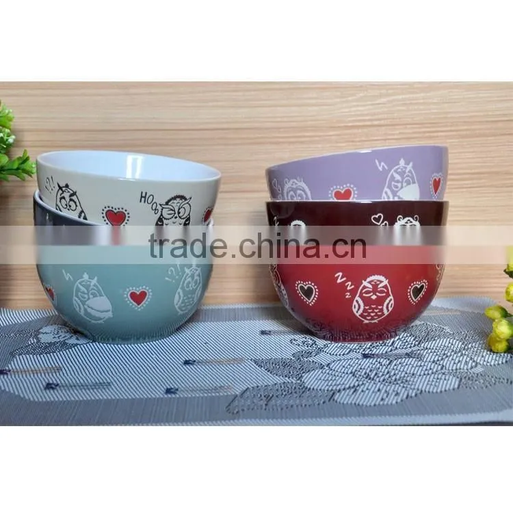 china factory promotional custom logo printed ceramic cereal soup bowl wholesale