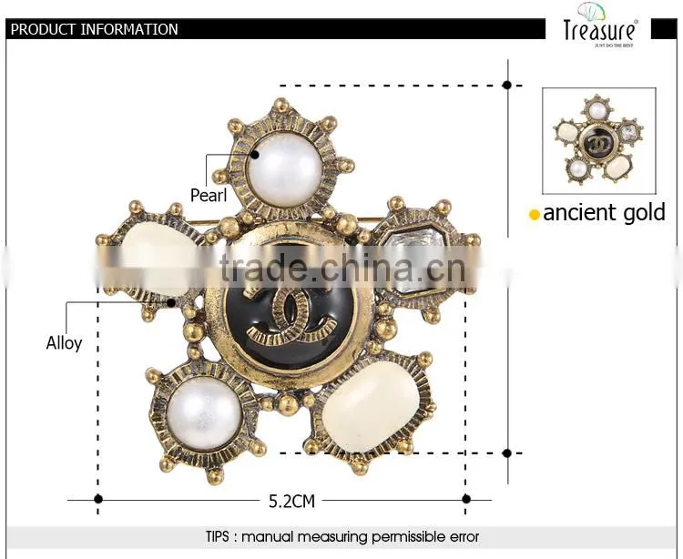2015 wholesale latest fashion new model flower shape musical note brooch with best price and high quality