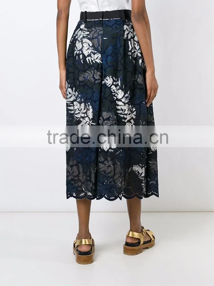 Hot selling black culottes pant for lady