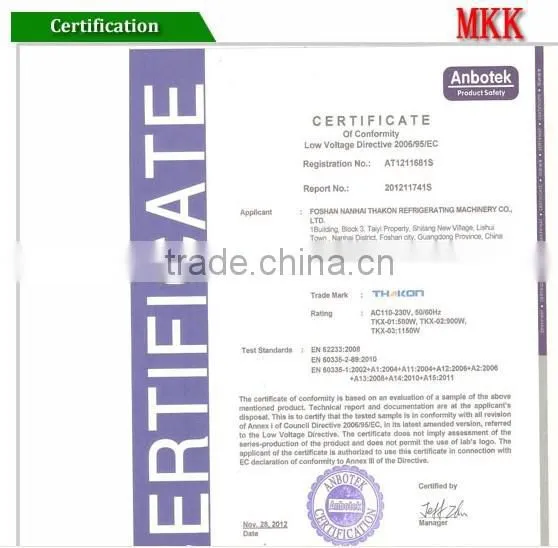 mkk slush drink machine/granita machine CE certificate