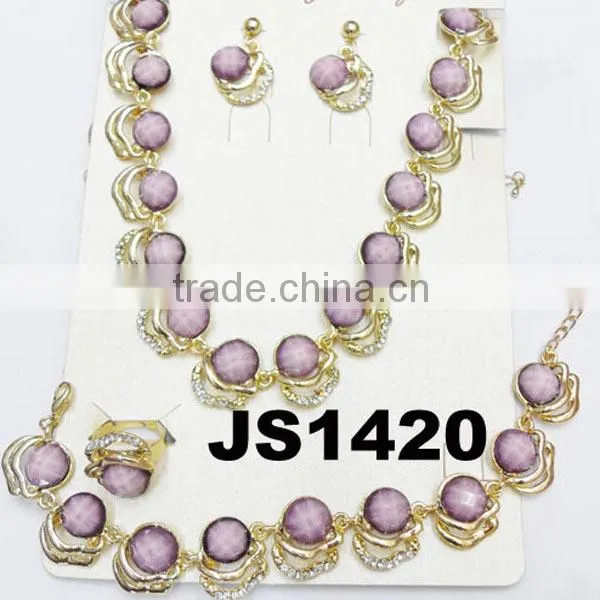 cheap fashion flower necklace earrings jewelry set