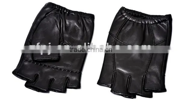 Half figer leather gloves for gentleman