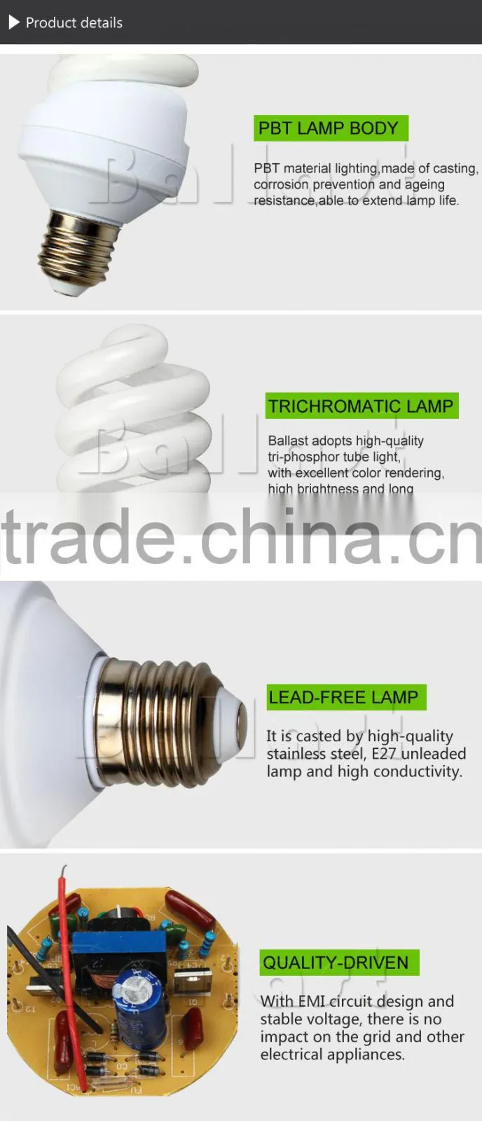 Full spiral 45W photography light high luminous output