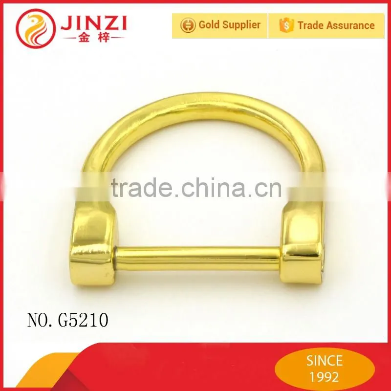 Shiny fashion metal forged one slotted d ring
