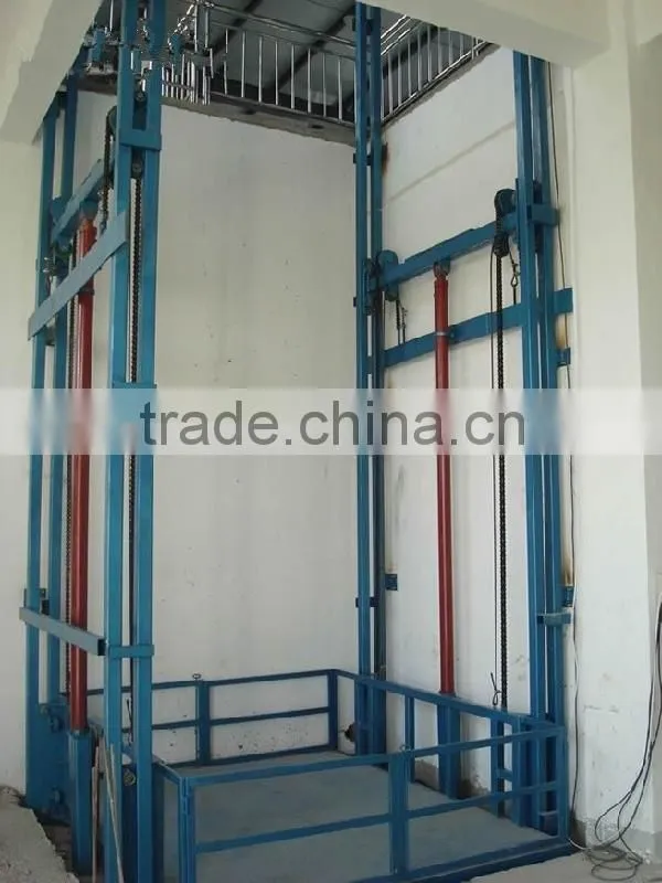 1ton Vertical Guide Rail Elevators Hydraulic Warehouse Cargo Lift