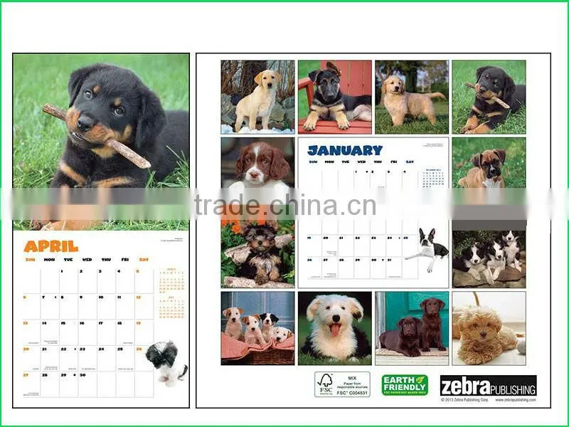 month calendar lovely dog animal wall calendar