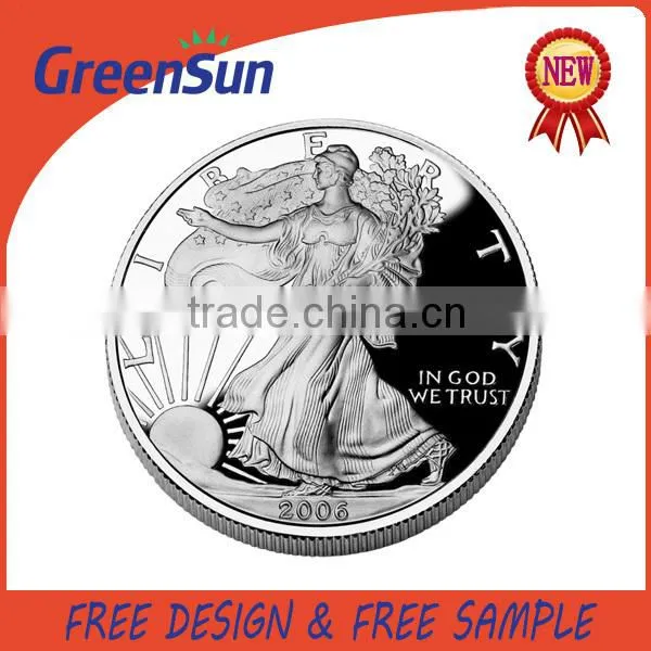 Good quality durable nickel or silver plated coin keychain