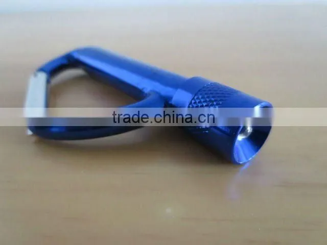 Aluminium mini carabiner LED Flashlight/Torch with rotating switch