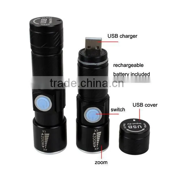 C92 Build in Battery promotional USB Charger Emergency Rechargeable flashlight