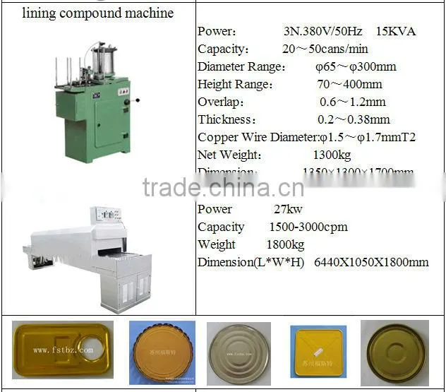 automatic round tin can cover lining compound machine
