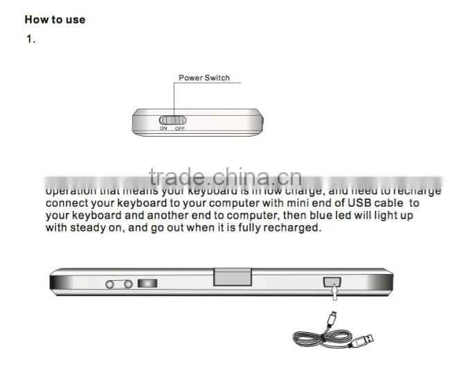 Mini USB Bluetooth Keyboard With Touchpad