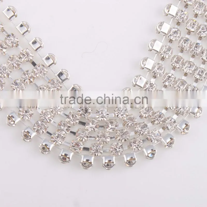 New arrival glass Crystal rhinestone cup chain for shoes