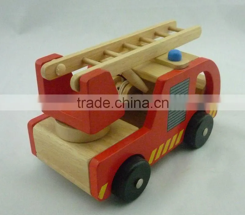 wooden elegant fire truck toy for children pretendplay