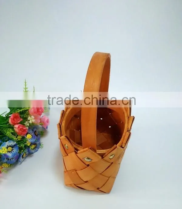 Wood weaving wave edge christmas decoration basket