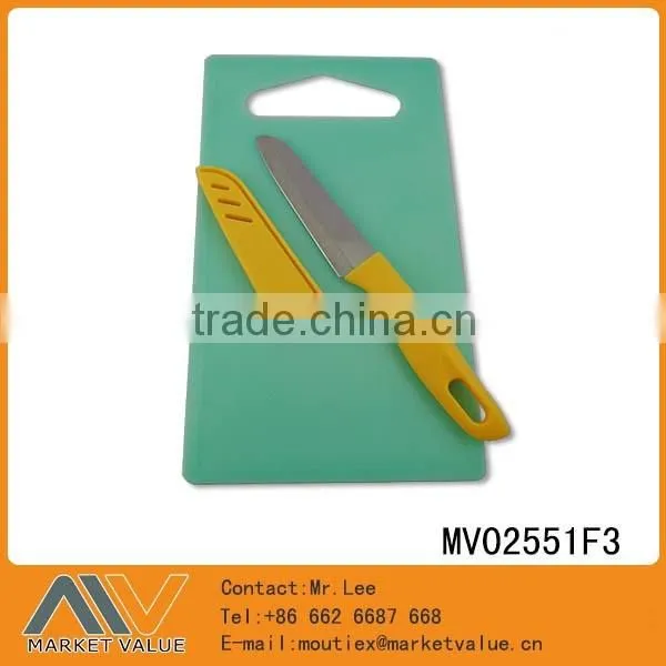 NEW DESIGN HOT SALE PLASTIC CUTTING BOARD WITH S.S KNIFE