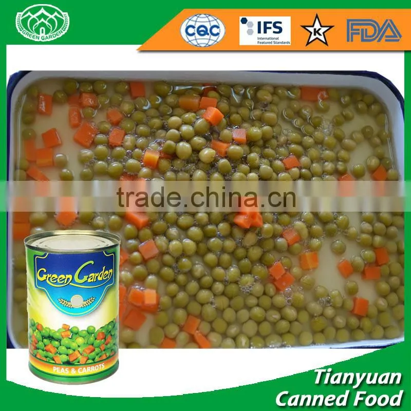 400g canned green peas with carrots