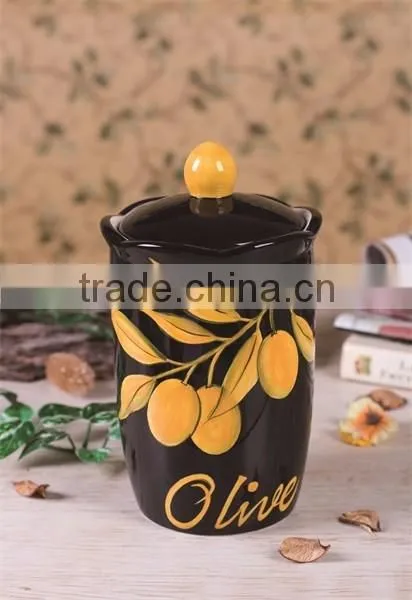 Manufacture Type Handpainted Ceramic Kitchen Spice Canister