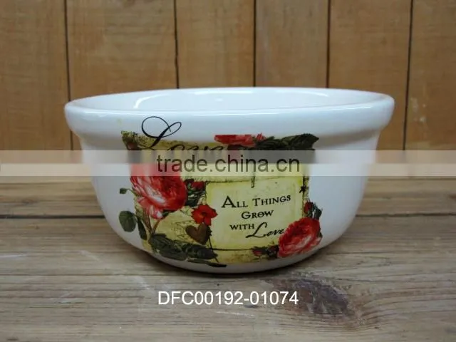 new love rose decal design ceramic biscuit jar