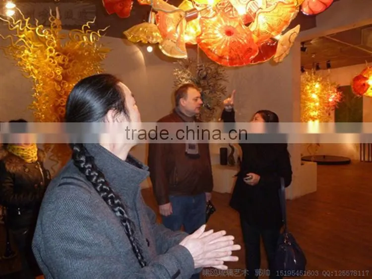 hand blown glass chandelier decoration XO-20150618 Modern glass chandelier from famous Chinese glass artist Mr Ou LianHua