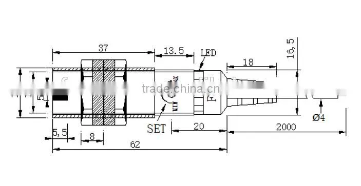 F&C DR18RI-S40N R2M M18 40cm sensing Diffuse photoelectric sensor