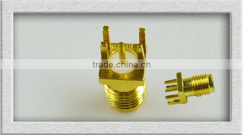 50ohm SMA female right angle connector for PCB mounting
