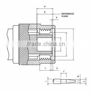 50 ohm RF TNC Connector - Male cable Crimp for RG316