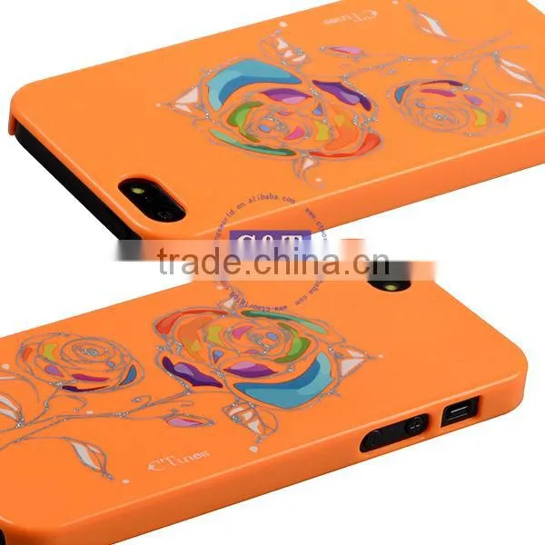 C&T Ctunes series Luxury Gold Siliver foil hard plastic case for iphone 5
