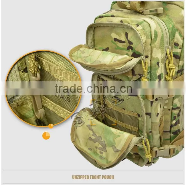 1000D waterproof fabric Military Tactical Backpack stitched with nylon