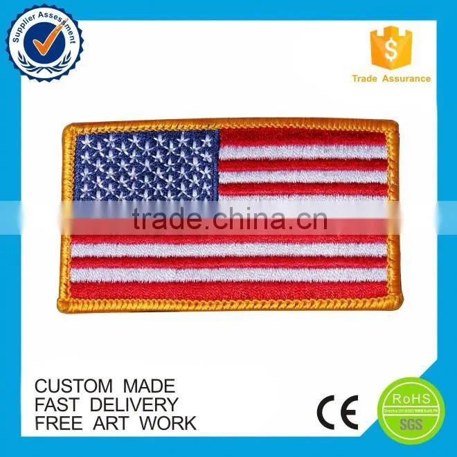 High quality custom American flag embroidered patches