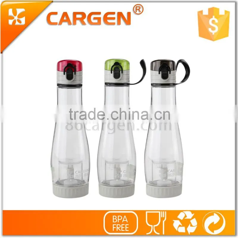Clear plastic sport tea infuser drinking water bottle