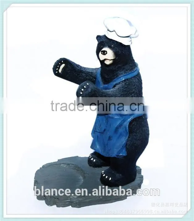 black bear shape resin wine bottle display stand