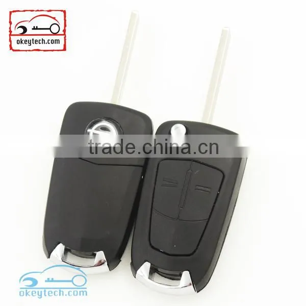 Best price opel car key Opel Vectra 2 buttons flip replacement key shell HU100 blade opel vectra key