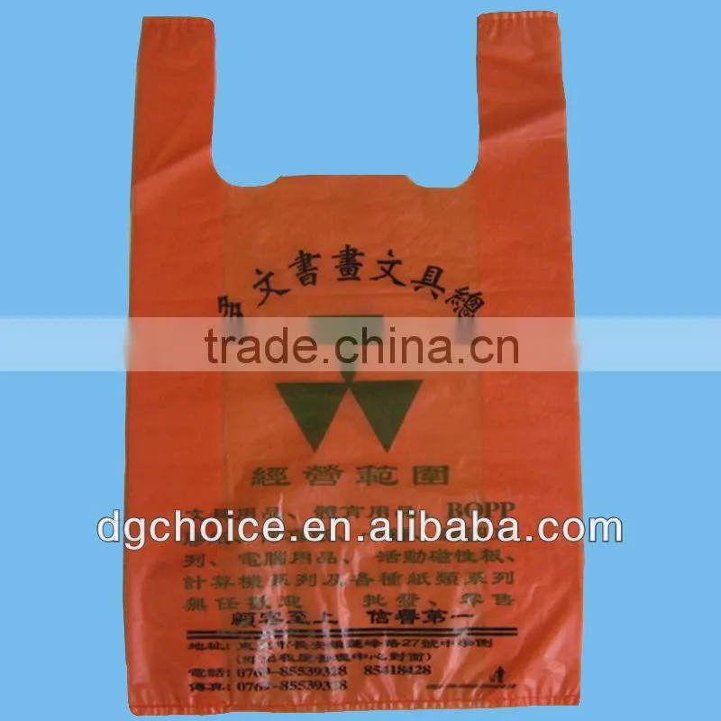 Guangdong biodegradable red tshirt plastic bags wholesale