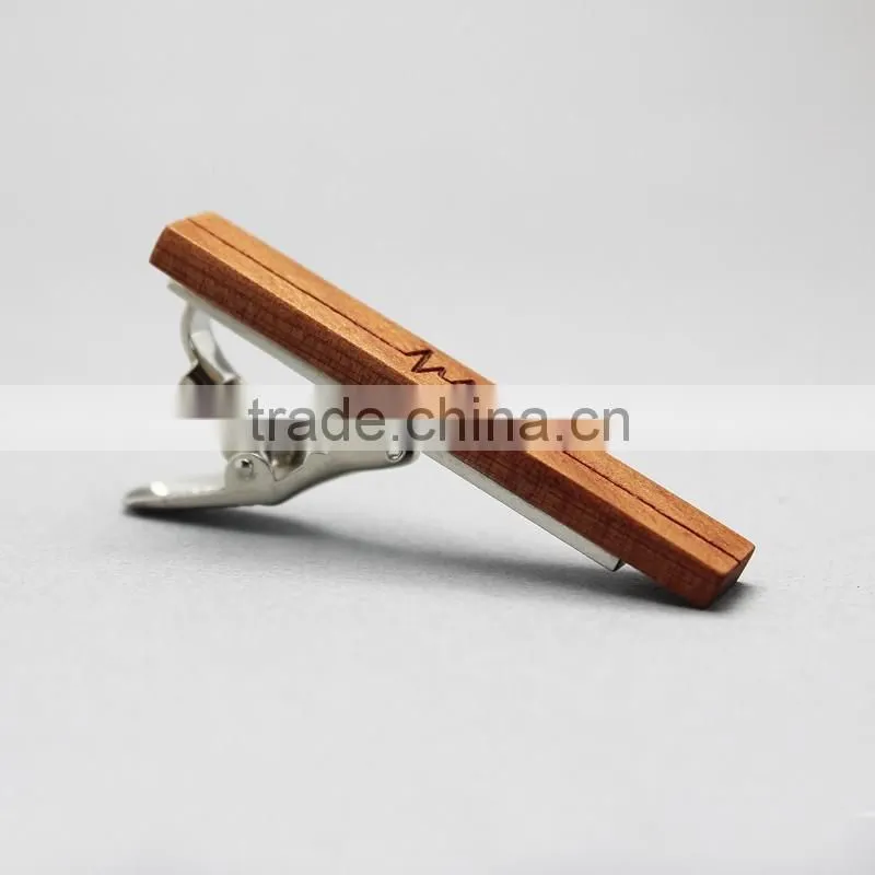 Fashion WOOD tie clip & mens tie bar & fashion tie pin TPW002