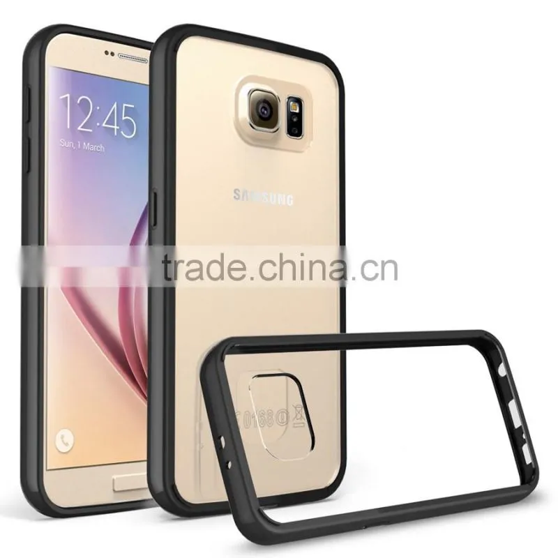 Soft Case Tough Slim Hybird TPU Frame+Acrylic Back Cover for Samsung Galaxy S7 S7edge iPhone6 6s 6Plus 6sPlus Clear Soft Case